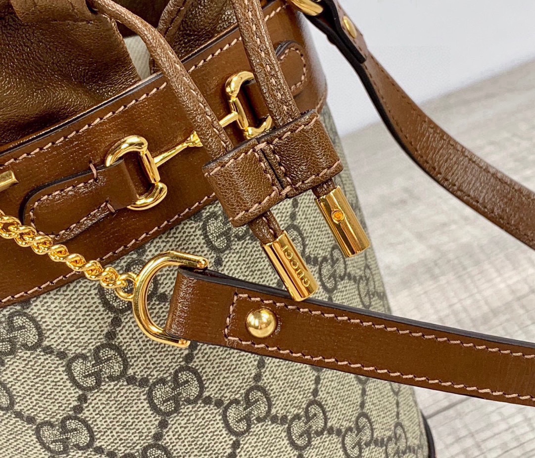 Gucci Horsebit 1955 Series Bucket Bag Brown